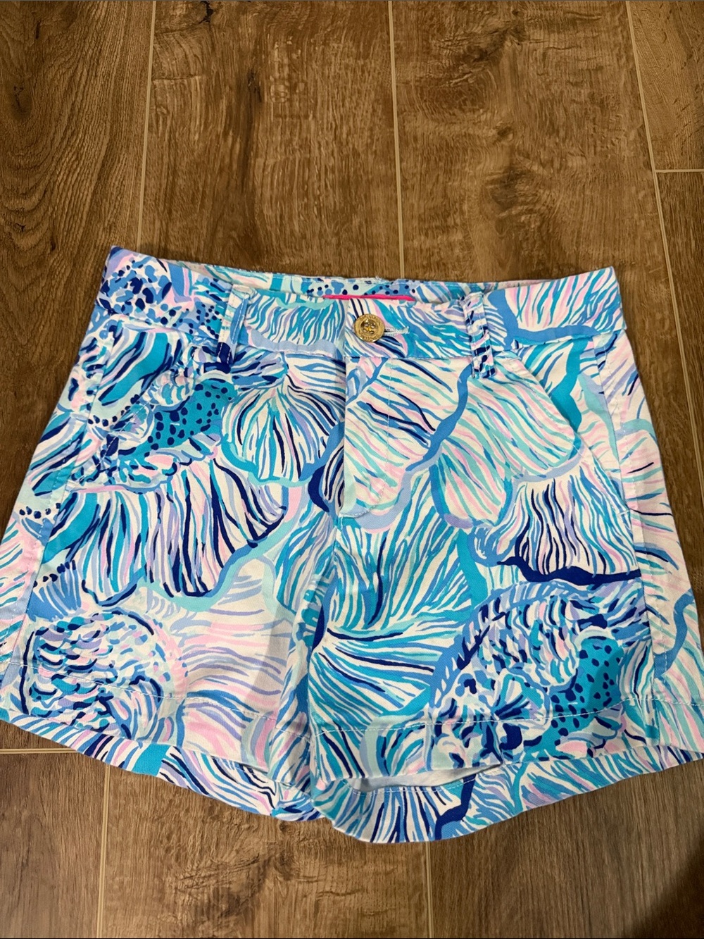Lilly Pulitzer Shell-Print Blue & Pink Stretch Shorts